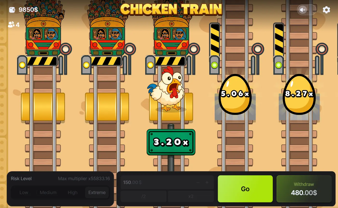 Dónde jugar a Chicken vs Train por dinero real